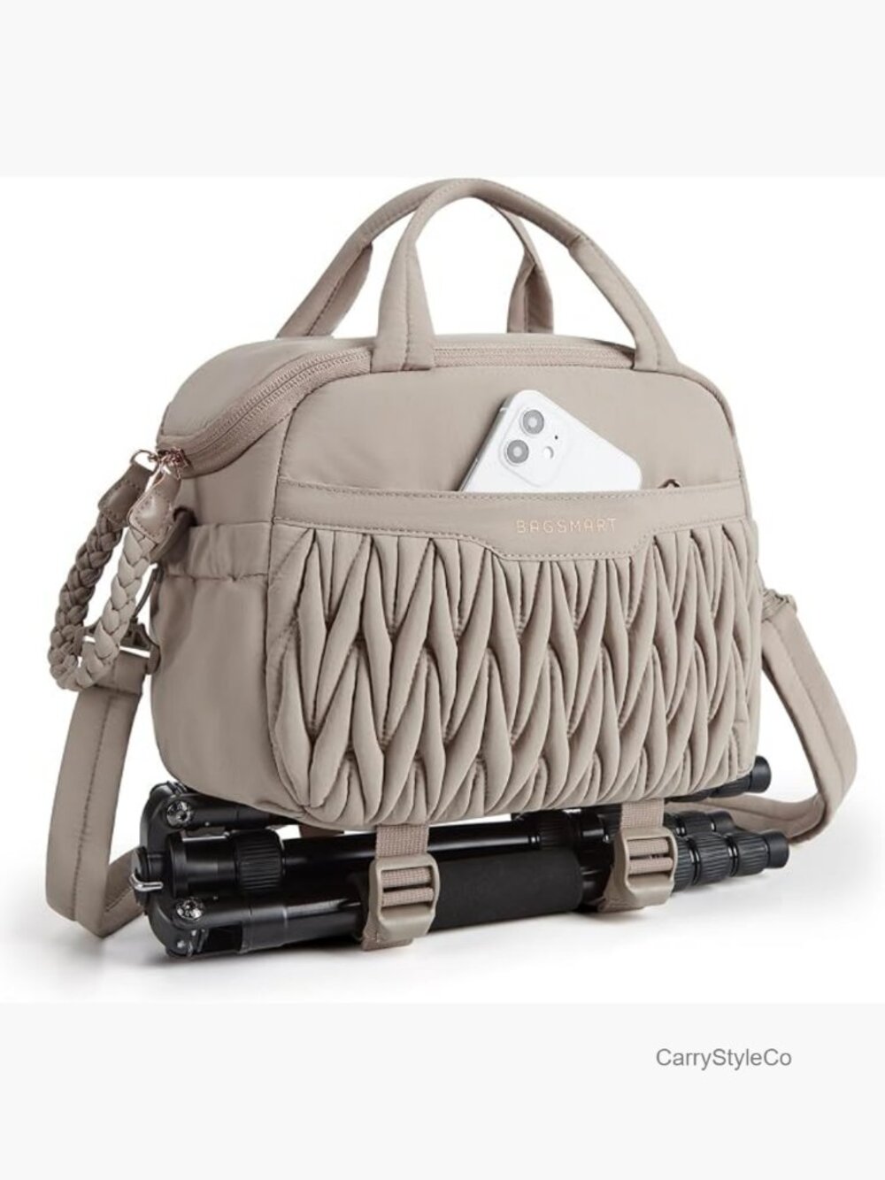 Camera Sling Bag with Tripod Holder, Waterproof DSLR Case for Women,